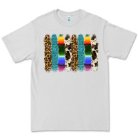 Dove Grey serape leopard tooled leather cowhide background Premium Tee - RanaPortraitStore