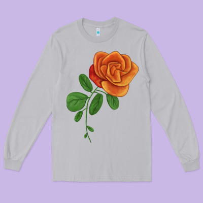 Burst Of Joy Rose Long Sleeve Tee Designed By Lillyallendesigns