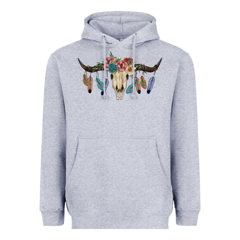 Texas Longhorn Bull Skull Heavyweight Hoodie by JahusDesignShop | Teevron