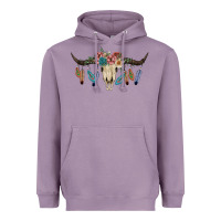 Lavender Texas Longhorn Bull Skull Heavyweight Hoodie - JahusDesignShop