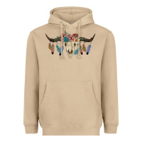 Mushroom Texas Longhorn Bull Skull Heavyweight Hoodie - JahusDesignShop
