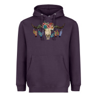 Plum Texas Longhorn Bull Skull Heavyweight Hoodie - JahusDesignShop