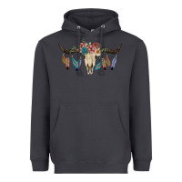 Smoke Texas Longhorn Bull Skull Heavyweight Hoodie - JahusDesignShop