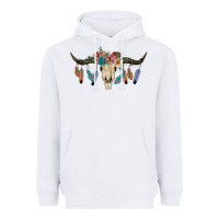 White Texas Longhorn Bull Skull Heavyweight Hoodie - JahusDesignShop