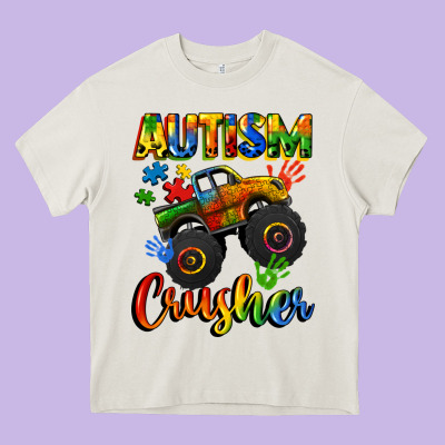 Autism Crusher Heavy Core Tee Designed By Cowgirlartshop