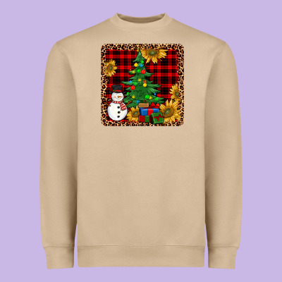 Snowman Trees Coaster Heavyweight Sweatshirt Designed By Jahusdesignshop