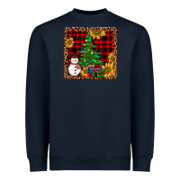 Navy snowman trees coaster Heavyweight Sweatshirt - JahusDesignShop