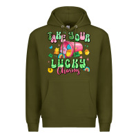 Army Green take your lucky charms st patricks Premium Hoodie - Artiststas