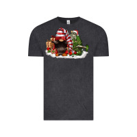 Vintage Black christmas gnome and tree Vintage Tee - FaDigitalArtStudio