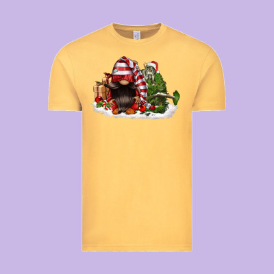 Christmas Gnome And Tree Vintage Tee Designed By Fadigitalartstudio