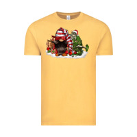 Vintage Mustard christmas gnome and tree Vintage Tee - FaDigitalArtStudio