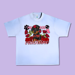 My Dog Is My Valentine Valentine's Day Urban Heavy Tee Designed By Fadigitalartstudio
