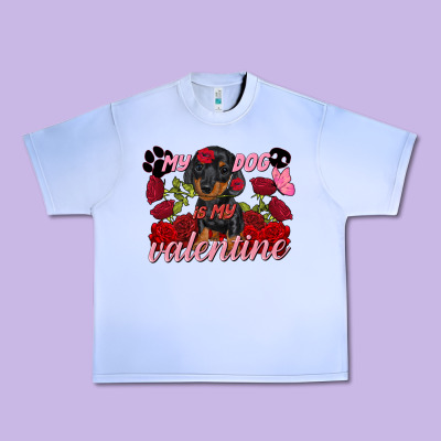 My Dog Is My Valentine Valentine's Day Urban Heavy Tee Designed By Fadigitalartstudio