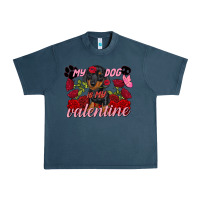 Midnight Navy my dog is my valentine valentine's day Urban Heavy Tee - FaDigitalArtStudio
