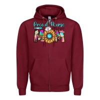 Burgundy proud nurse mom Zipper Hoodie - JahusDesignShop