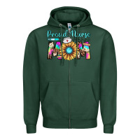 Sports Green proud nurse mom Zipper Hoodie - JahusDesignShop