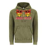 Vintage Olive Jingle Bells Vintage Hoodie - CowhideDigitalArt