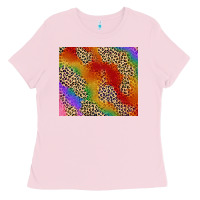 Bubblegum Pink Pride rainbow leopard design Ladies Tee - FaDigitalArtStudio