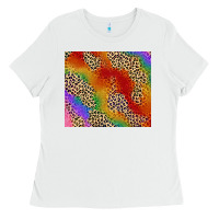 White Pride rainbow leopard design Ladies Tee - FaDigitalArtStudio