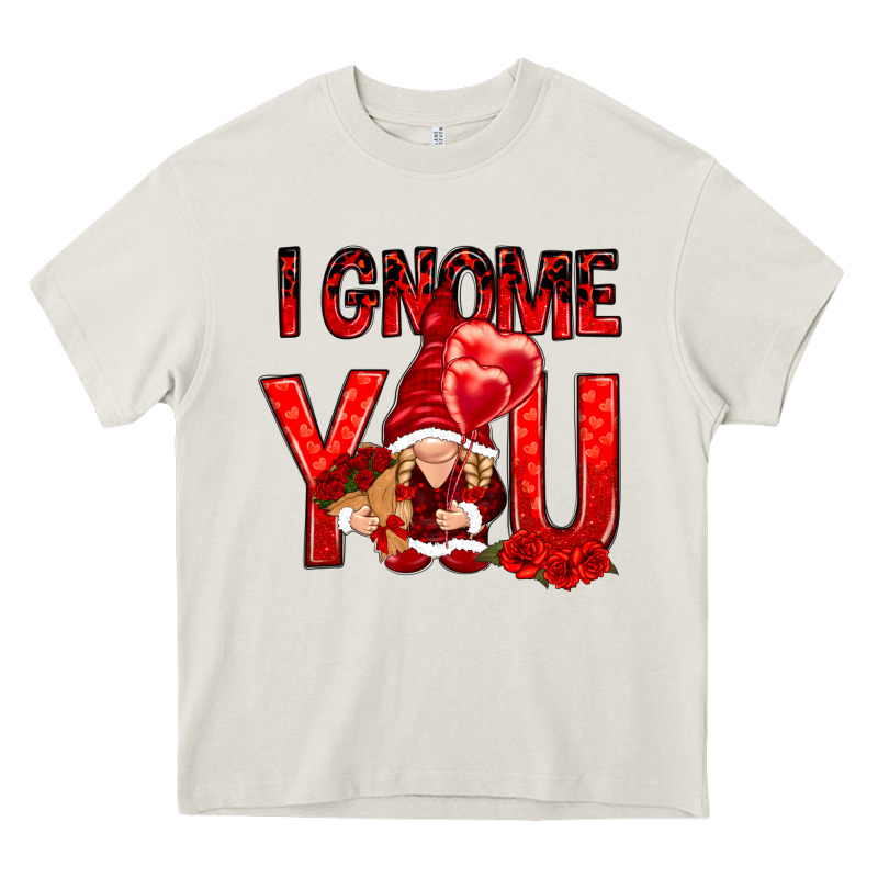 I Gnome You With Roses Valentine's Day Heavy Core Tee by HowdyJamesFarm | Teevron