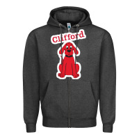 Charcoal Heather clifford the big red dog 98093899 Zipper Hoodie - linhVisuals
