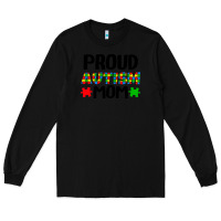 Black autism awareness puzzle theme Long Sleeve Tee - CowhideDigitalArt