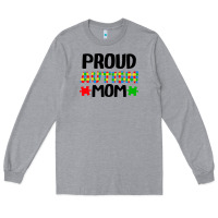 Heather Grey autism awareness puzzle theme Long Sleeve Tee - CowhideDigitalArt