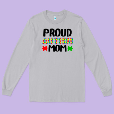 Autism Awareness Puzzle Theme Long Sleeve Tee Designed By Cowhidedigitalart