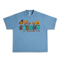 Pebble Blue she is strong Urban Heavy Tee - BundleAndBundleShop
