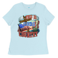 Baby Blue This is gods country Ladies Tee - FaDigitalArtStudio