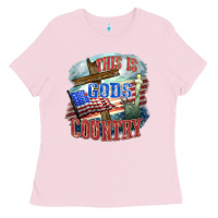Bubblegum Pink This is gods country Ladies Tee - FaDigitalArtStudio