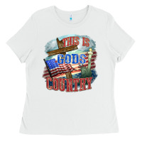 White This is gods country Ladies Tee - FaDigitalArtStudio