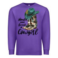 Purple Should Have Been A Cowgirl Premium Sweatshirt - JahusDesignShop