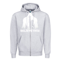 Heather Grey bigfoot t  shirt believe this t  shirt Zipper Hoodie - linhVisuals