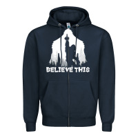 Navy bigfoot t  shirt believe this t  shirt Zipper Hoodie - linhVisuals