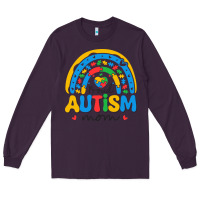 Plum proud autism mom rainbow Long Sleeve Tee - CowhideDigitalArt
