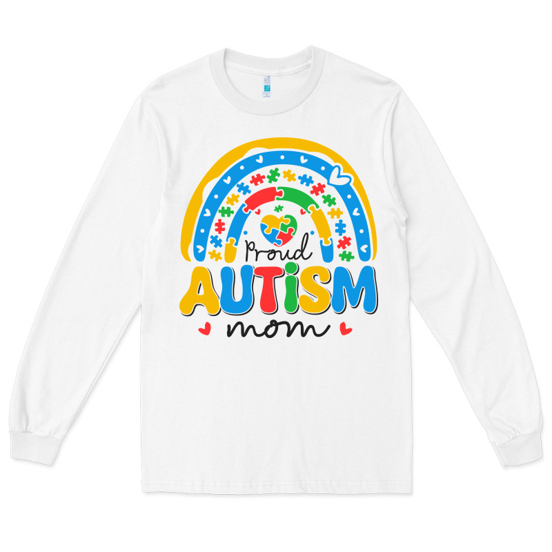Proud Autism Mom Rainbow Long Sleeve Tee by CowhideDigitalArt | Teevron