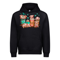Black cute pigs coffee Urban Hoodie - Jasminsmagicworld