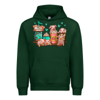Foreset Green cute pigs coffee Urban Hoodie - Jasminsmagicworld