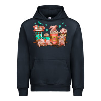 Navy cute pigs coffee Urban Hoodie - Jasminsmagicworld