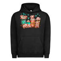 Pigment Black cute pigs coffee Urban Hoodie - Jasminsmagicworld