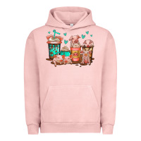 Pigment Salmon cute pigs coffee Urban Hoodie - Jasminsmagicworld
