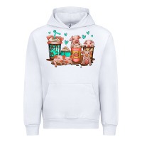 White cute pigs coffee Urban Hoodie - Jasminsmagicworld