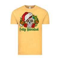 Vintage Mustard Feliz Navidad Skull Vintage Tee - BundleAndBundleShop