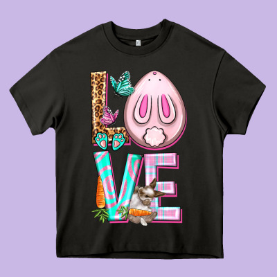 Love Rabbit Easter Day Heavy Core Tee Designed By Howdyjamesfarm