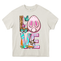Cream Love Rabbit Easter Day Heavy Core Tee - HowdyJamesFarm