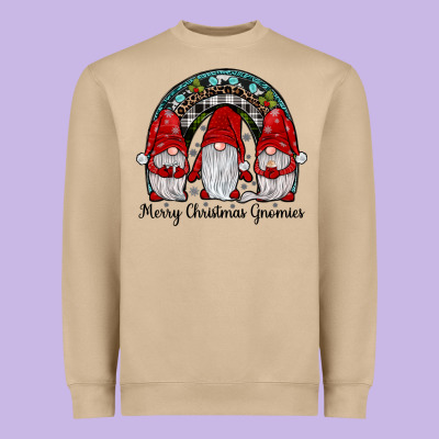 Merry Christmas Gnomes Rainbow Heavyweight Sweatshirt Designed By Jahusdesignshop