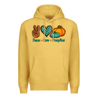 Antique Gold peace love pumpkins Premium Hoodie - Jasminsmagicworld