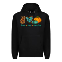 Black peace love pumpkins Premium Hoodie - Jasminsmagicworld