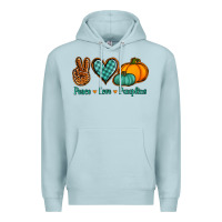 Blue Mist peace love pumpkins Premium Hoodie - Jasminsmagicworld